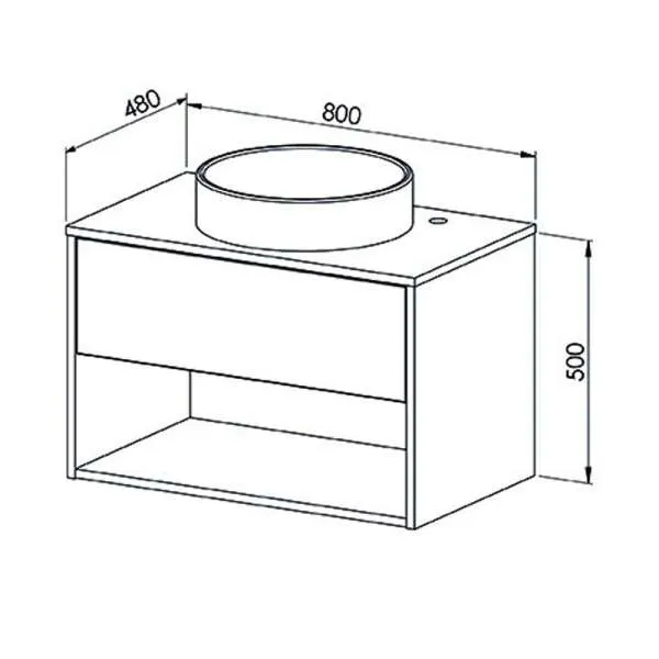 Opal ormarić za nadgradni lavabo 80cm 