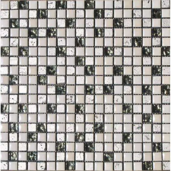 Stakleni mozaik bela/siva 30x30cm 