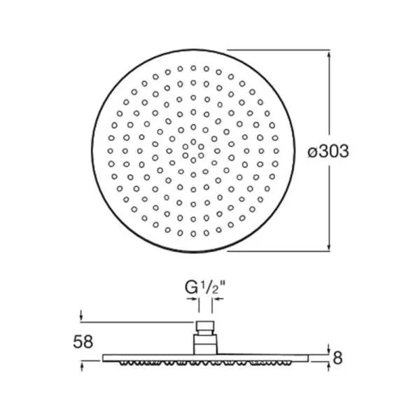 Rainsense Round tuš ruža 30cm 