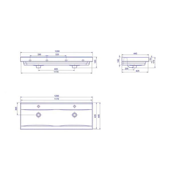 Mona lavabo 120cm 64700 U 