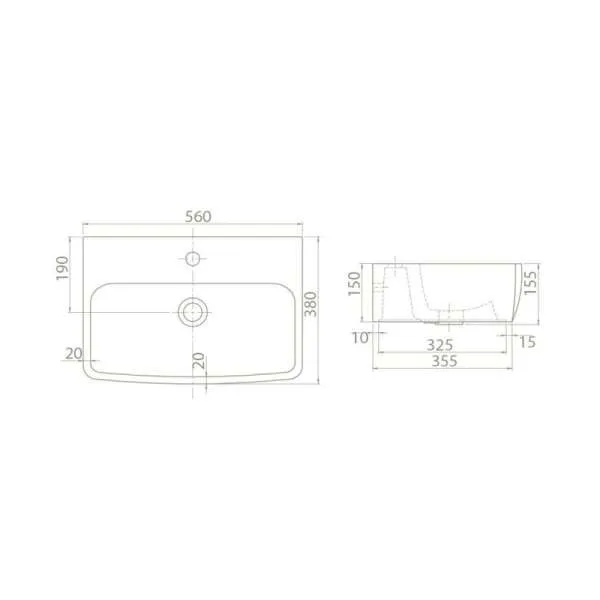 Poco lavabo 55cm 61600U 