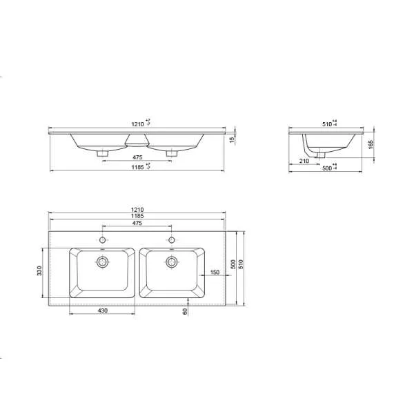 Ibica lavabo 121cm 50700U 