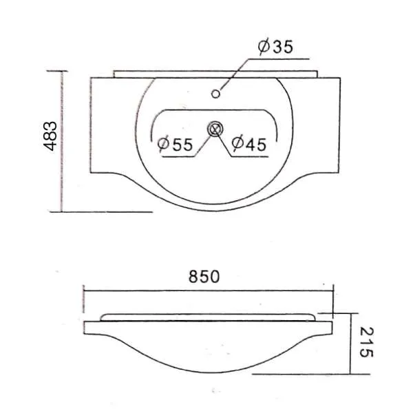 Keramički lavabo WB1906 85cm 