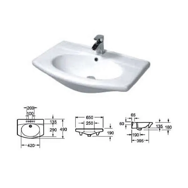 Keramički lavabo WB8609 65cm 