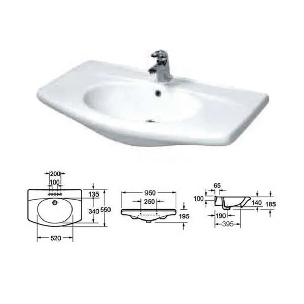 Keramički lavabo WB8612 95cm 