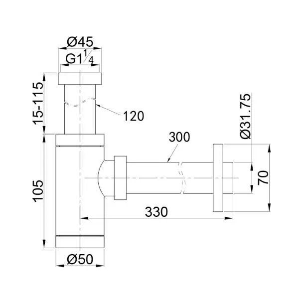 Podsklop sifona za lavabo WB87B02 