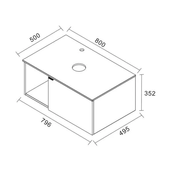 Torino ormarić za lavabo 80cm 