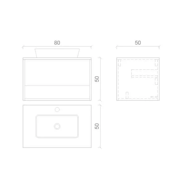 Lugano ormarić za lavabo 80cm 