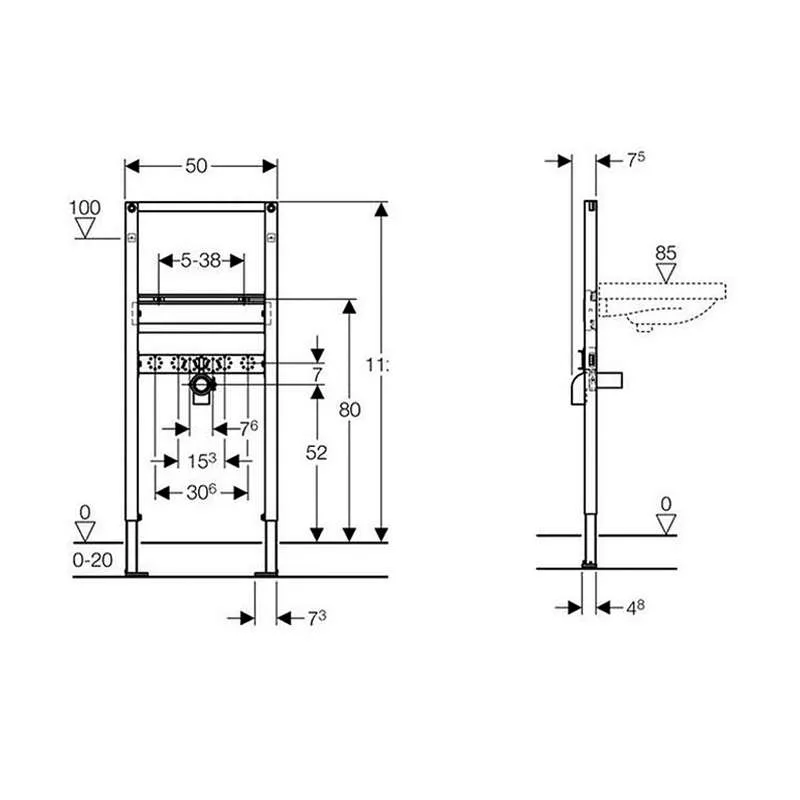 Geberit Duofix Sigma montažni element za lavabo 111.430.00.1 