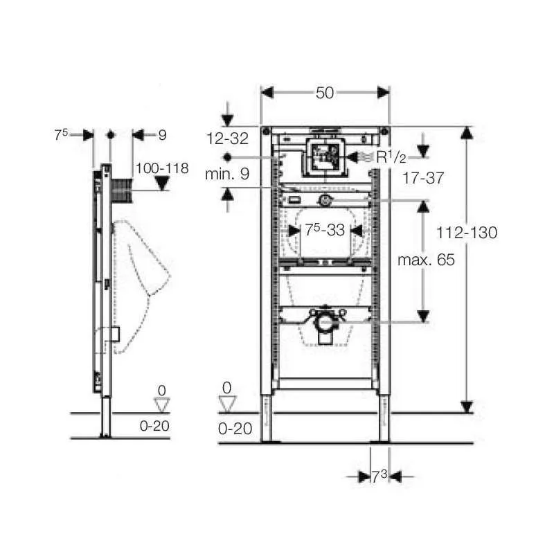Geberit Duofix Sigma element za pisoar 
