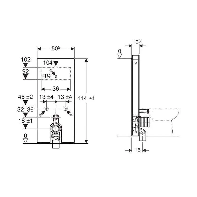 Geberit Monolith modul za WC šolju beli 