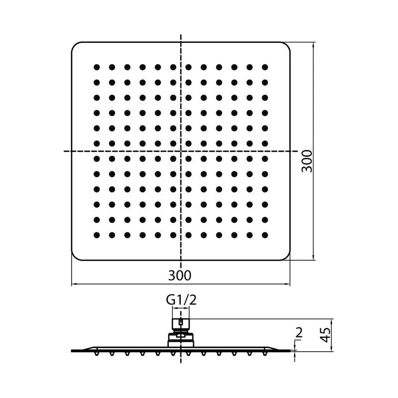 Carre tuš ruža 30x30cm 