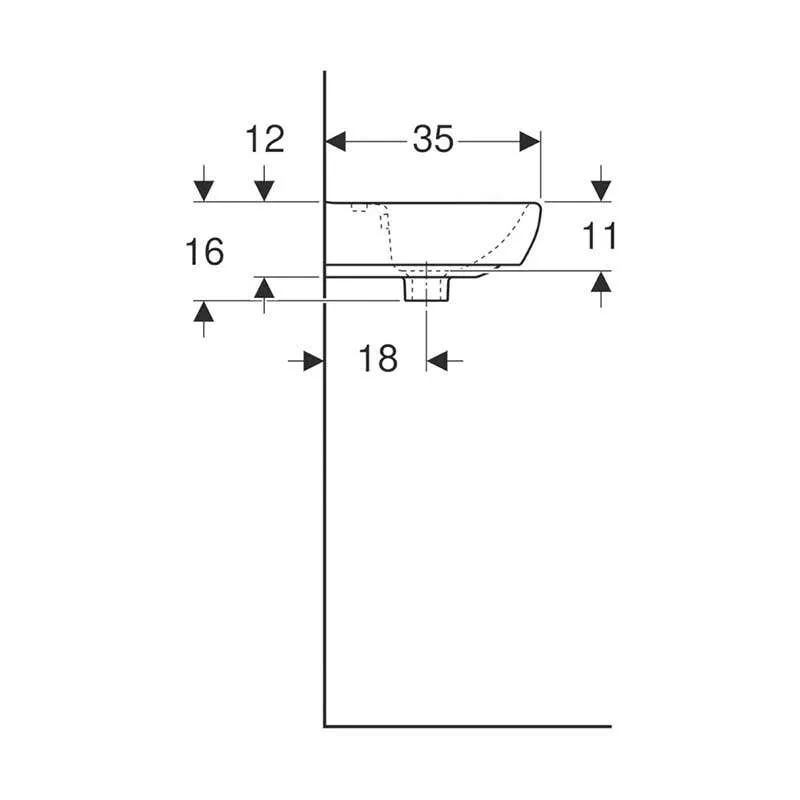 Selnova Square lavabo 45cm 