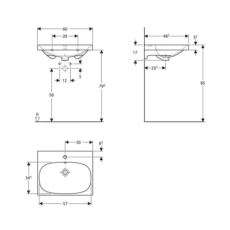 Acanto lavabo 60cm 
