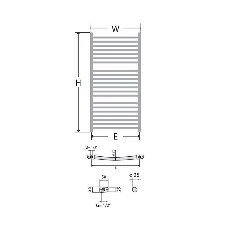 Kupatilski radijator NK Lux 40x75cm 