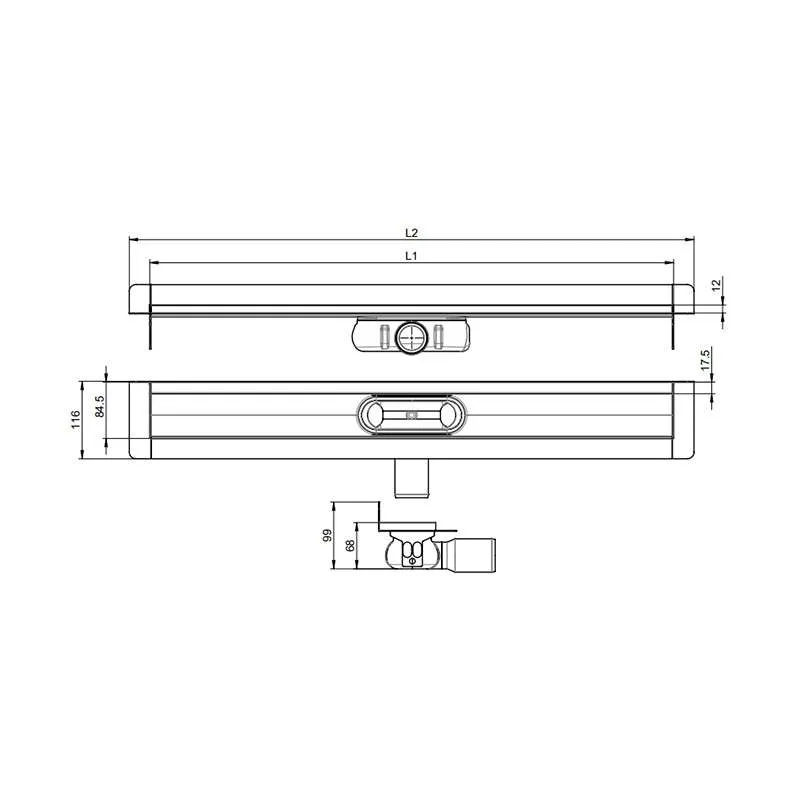 Aco ShowerDrain C 585mm tuš kanalica set 