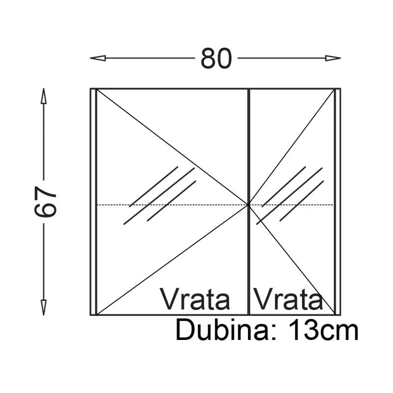 Karasu ormarić sa ogledalom 80cm 