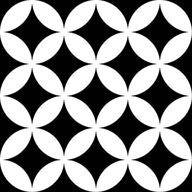 District Circles Black 20x20cm 