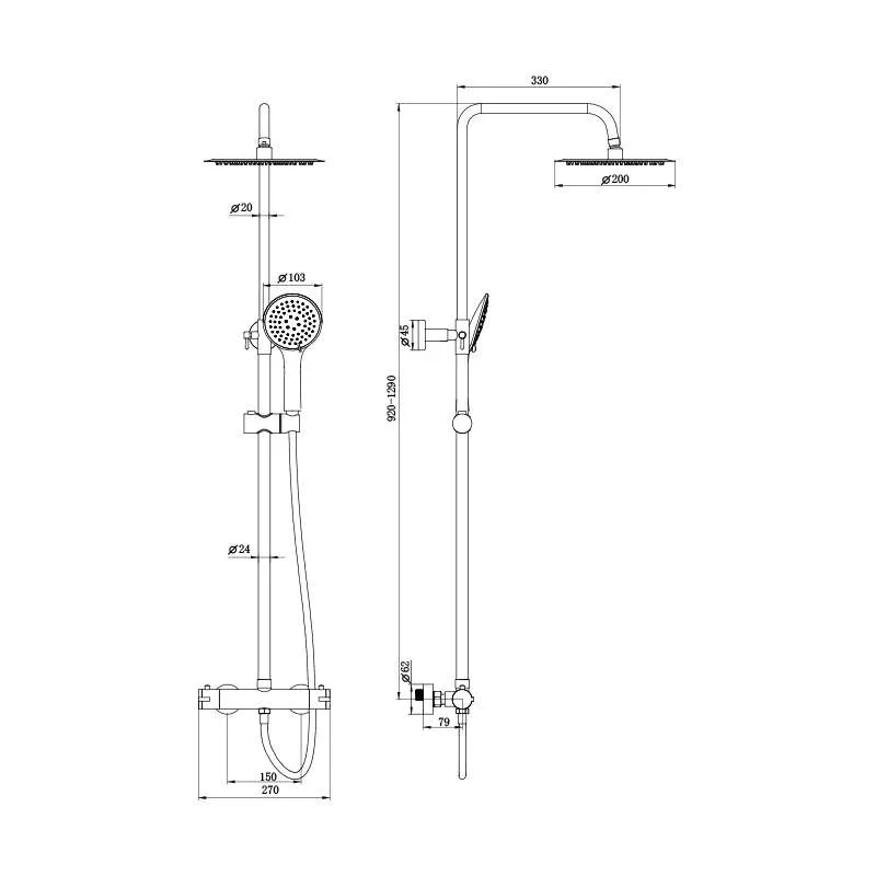 Usponski tuš  termostatska baterija BGQ6101 