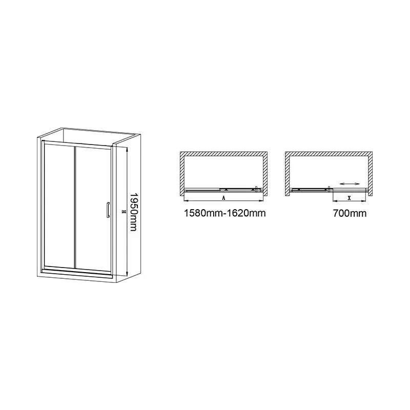 Tuš vrata BP6696SA 160cm 