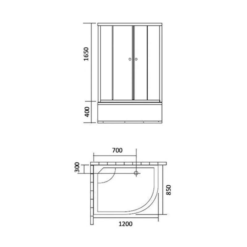 Tuš kabina BR05005 leva 85x120 