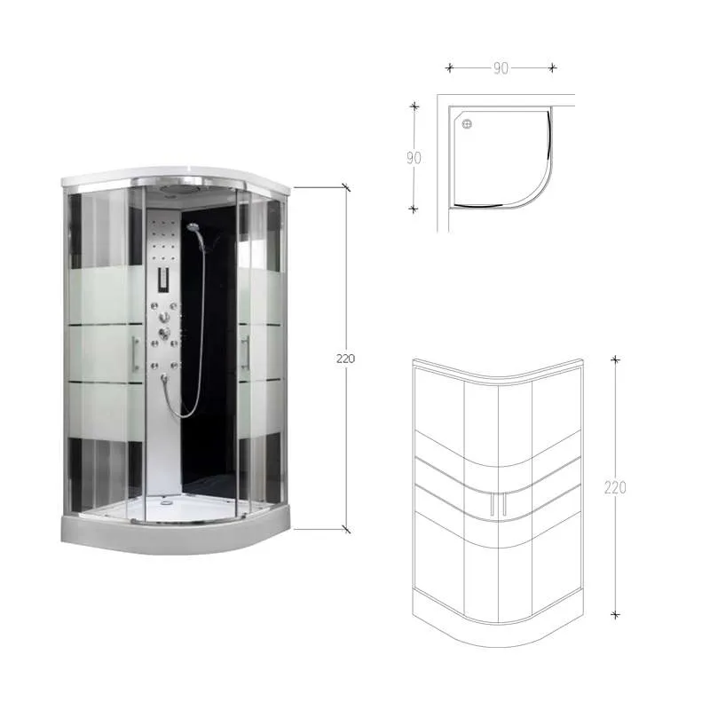 Hidromasažna kabina BR5102A plitka 