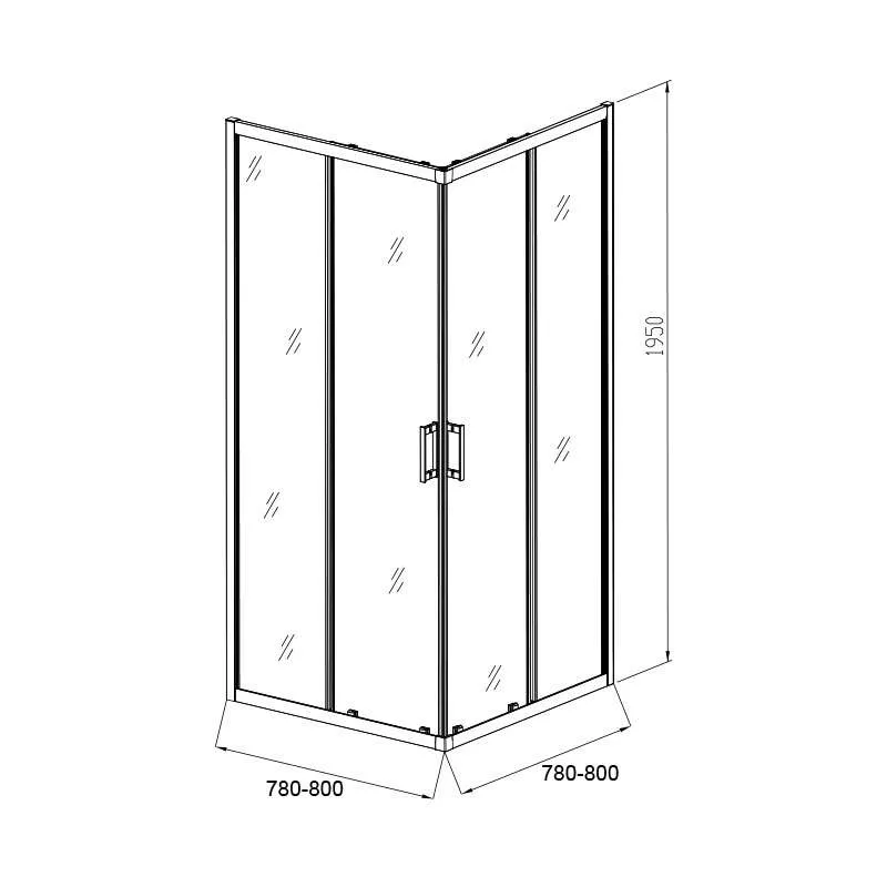 Tuš paravan Bob 80x80 