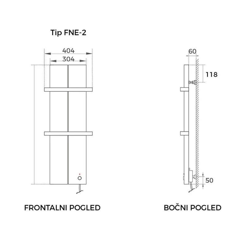 Radijator sušač Finesa beli 40.4x80cm 