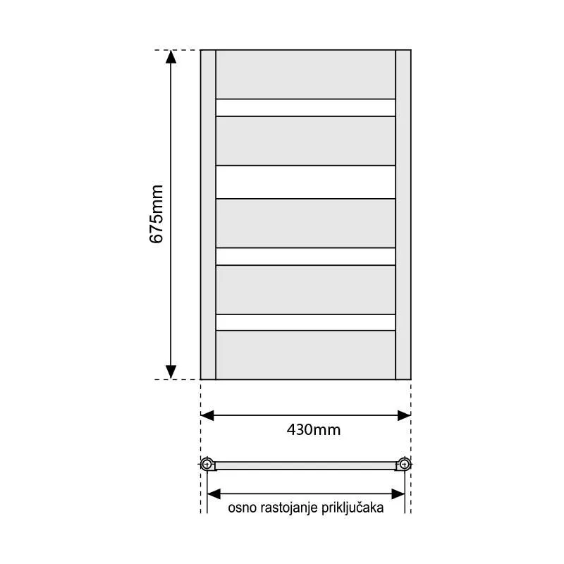 Radijator sušač Elegant beli 43x67.5cm 