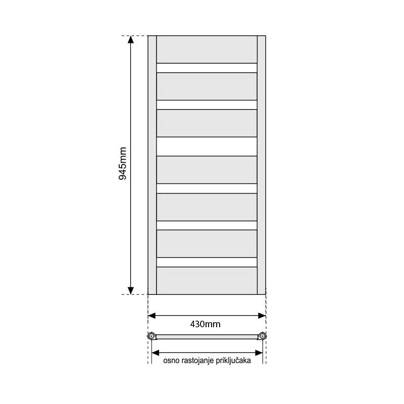 Radijator sušač Elegant crni 43x94.5cm 