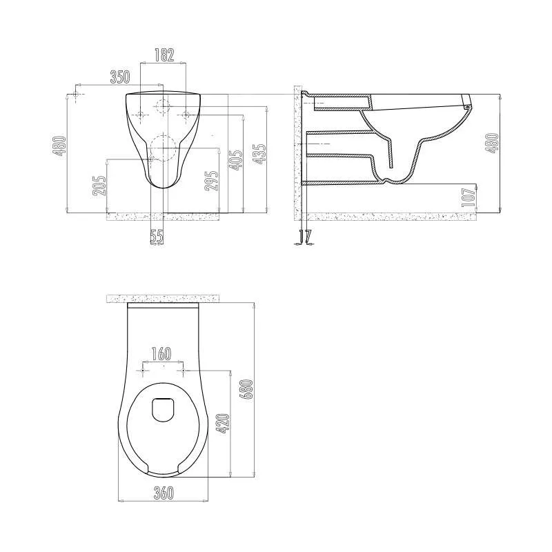 Amea Invalidska konzolna WC šolja 