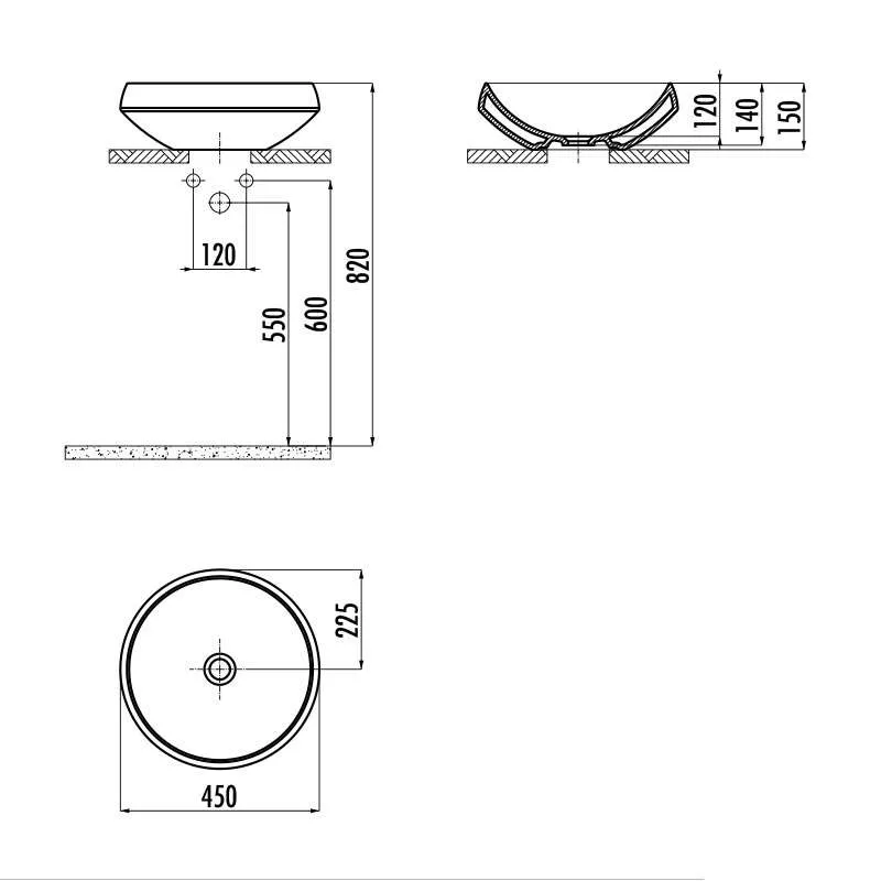 Deep lavabo 45cm 