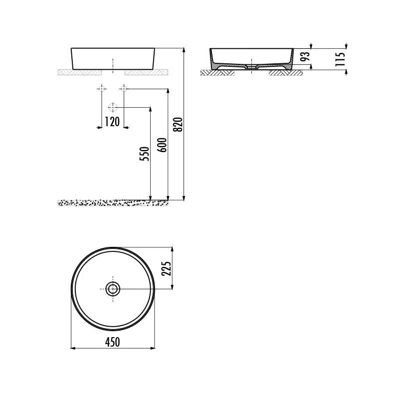 Loop nadgradni lavabo Cappucinno 45cm 