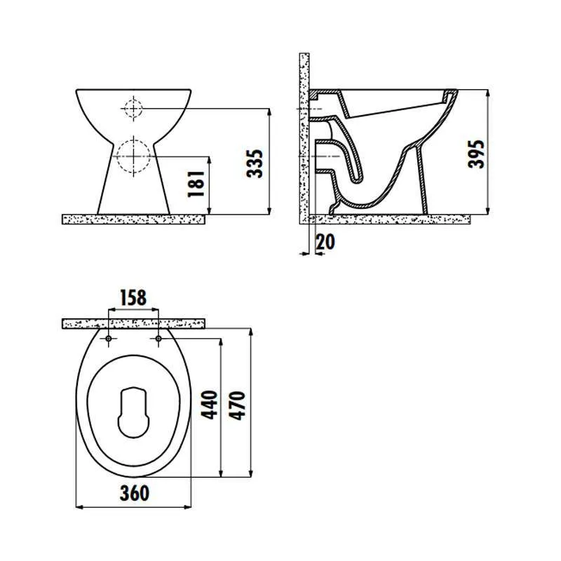 TP330 podna WC šolja 