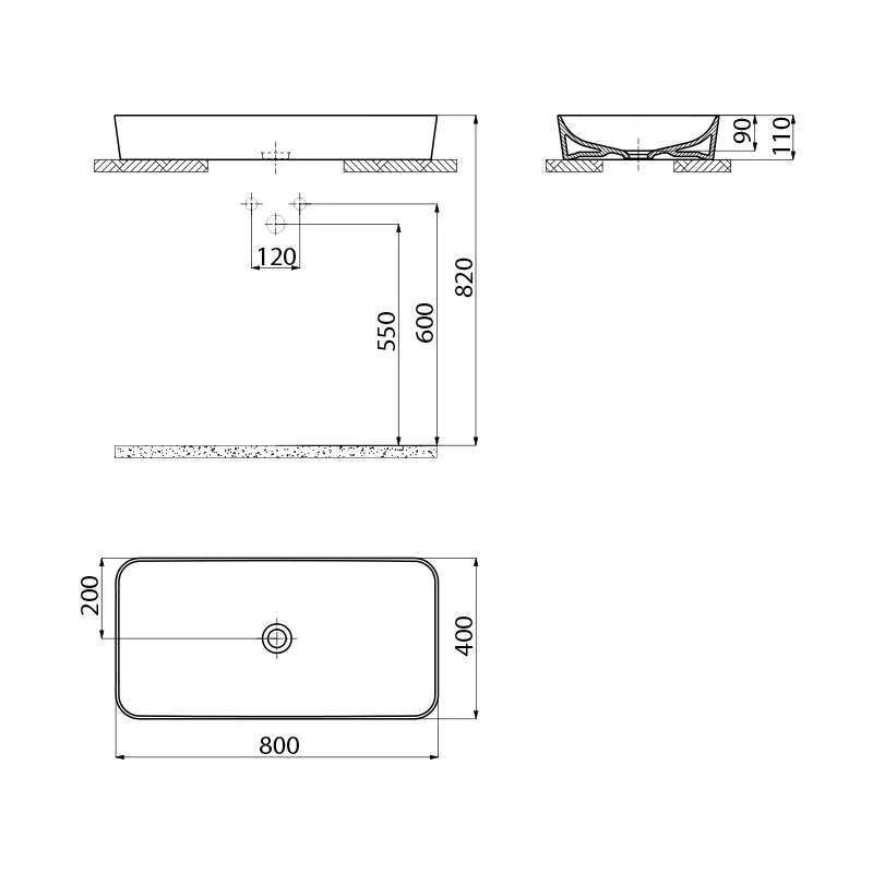 Ultra lavabo 80cm 