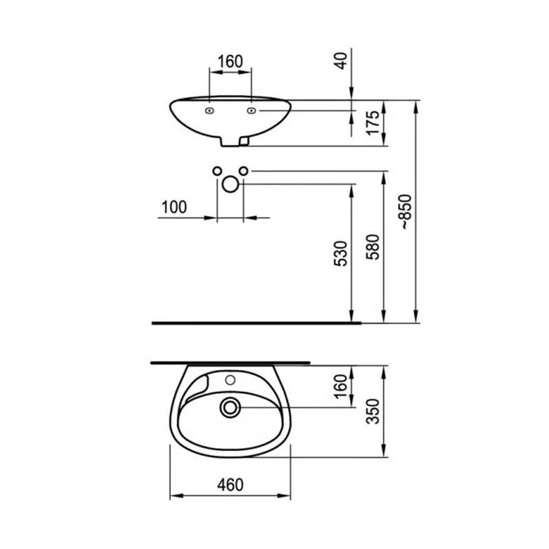 Classica lavabo 46cm 