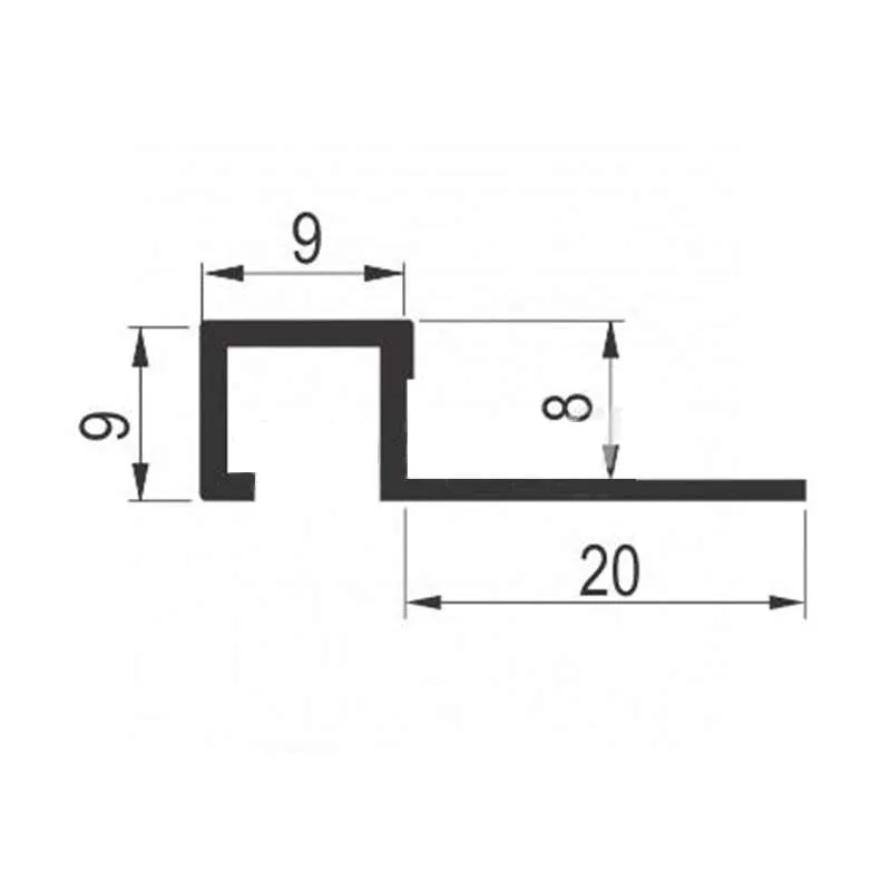 Alu lajsna ger kocka 8mm Mat srebro 