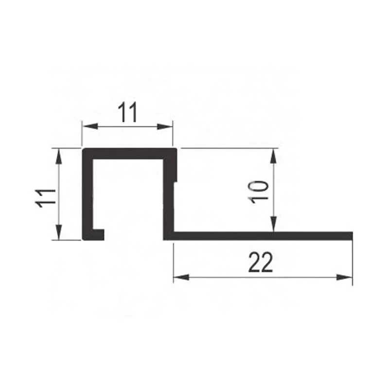 Alu lajsna ger kocka 10mm Mat srebro 