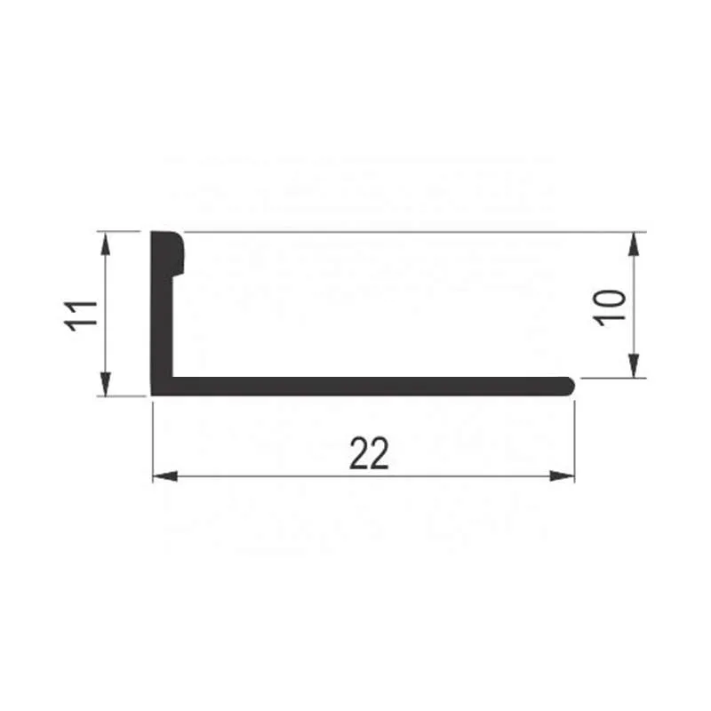 Alu lajsna ger ravni 10mm Mat zlato s 