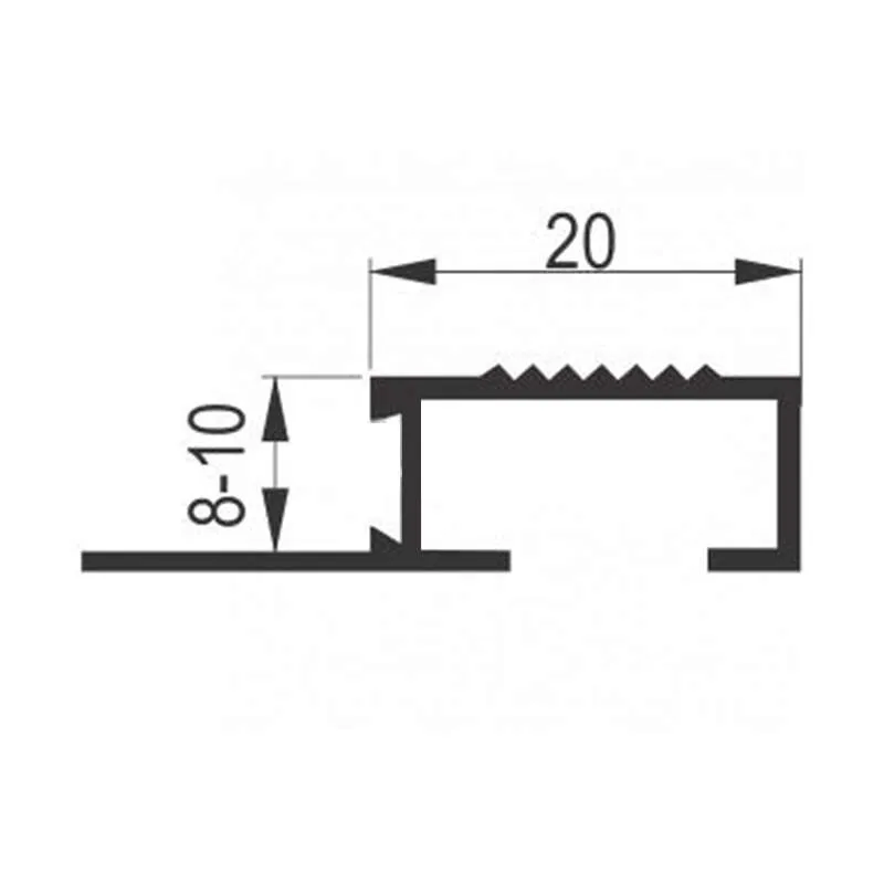 Lajsna za stepenice 10mm Mat srebro 