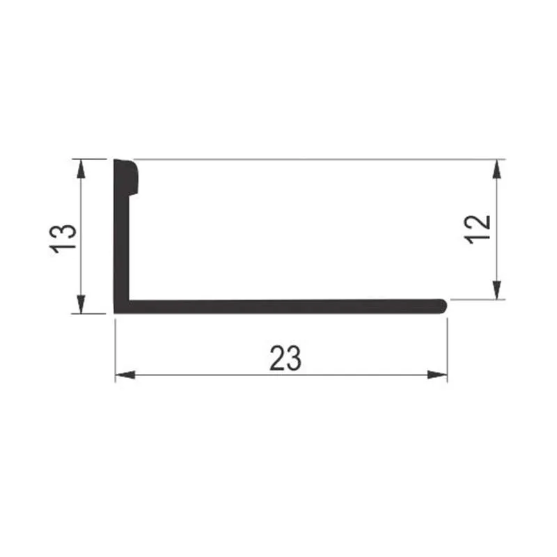 Alu lajsna ger ravni 12mm Mat srebro 