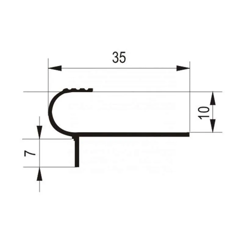 Lajsna za stepenice 10mm UC Mat zlato 