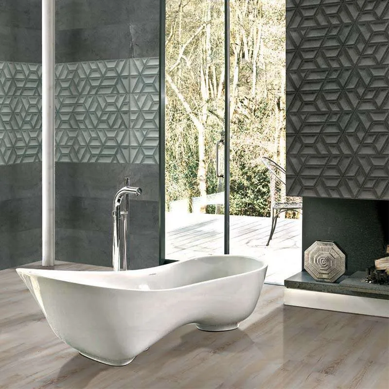 Paloma Geometric Anthracite 30x90cm 