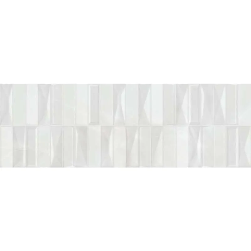 Ancona White Geometric 20x60cm 