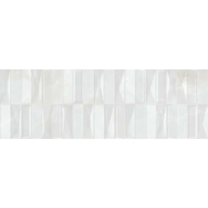 Ancona White Geometric 20x60cm 