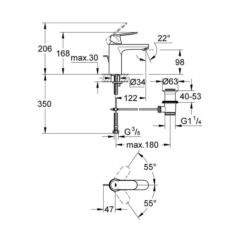 Eurosmart Cosmopolitan lavabo 23325000 