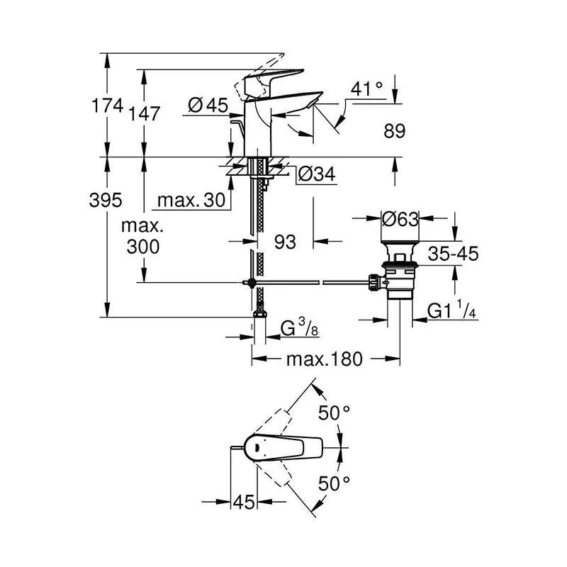 BauEdge S New 2021 baterija za lavabo 