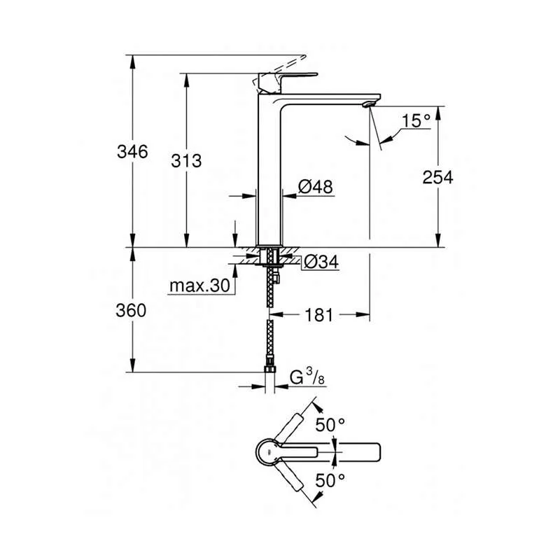 Lineare XL baterija za lavabo 