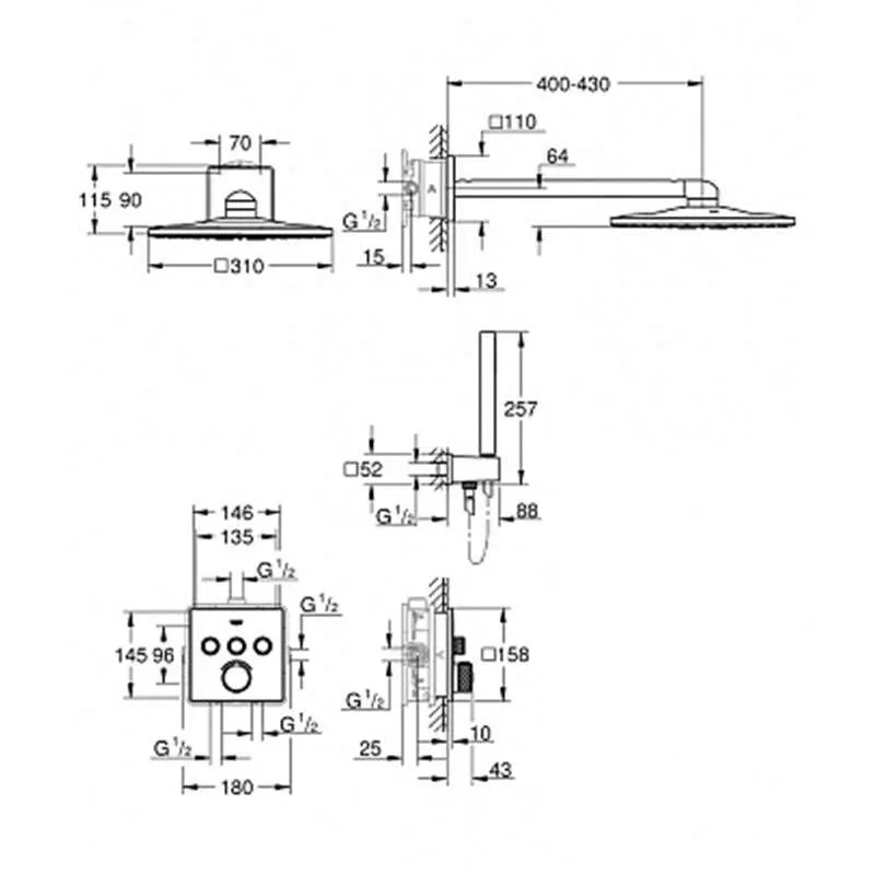 Grohtherm SmartControl ugradni set 