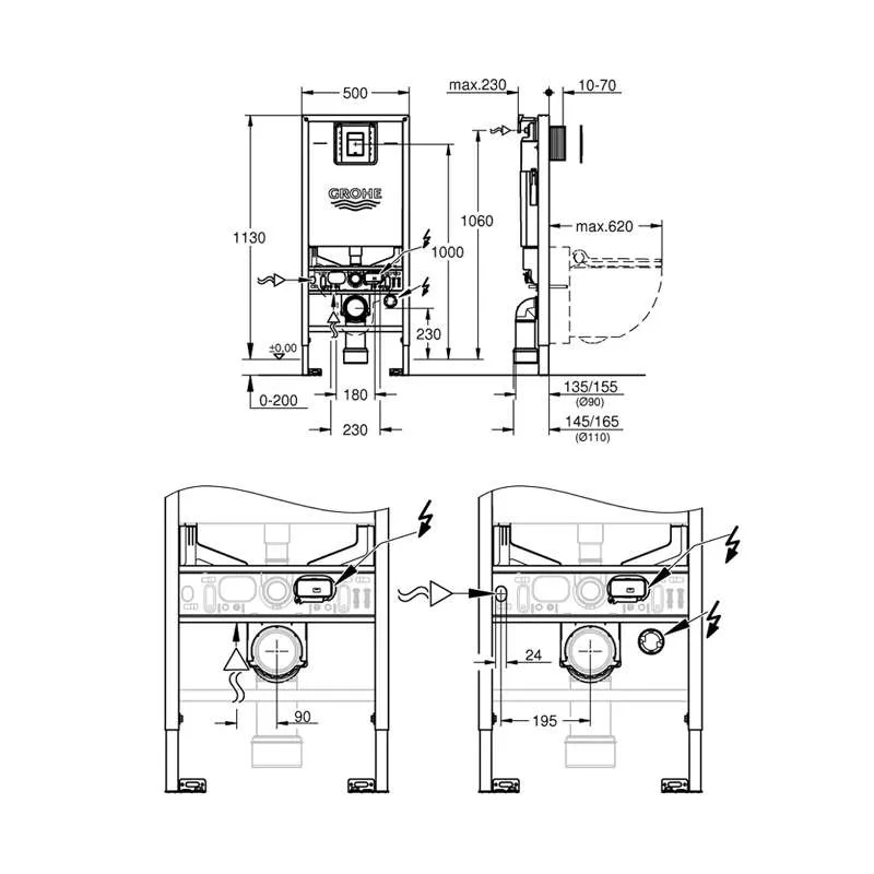 Grohe Rapid SLX ugradni vodokotlić  3 u 1 set 